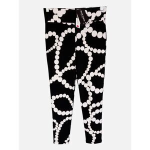 Frank Lyman Montreal Black White Pearl Print Stretch Pants Made Canada Size 6